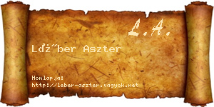 Léber Aszter névjegykártya